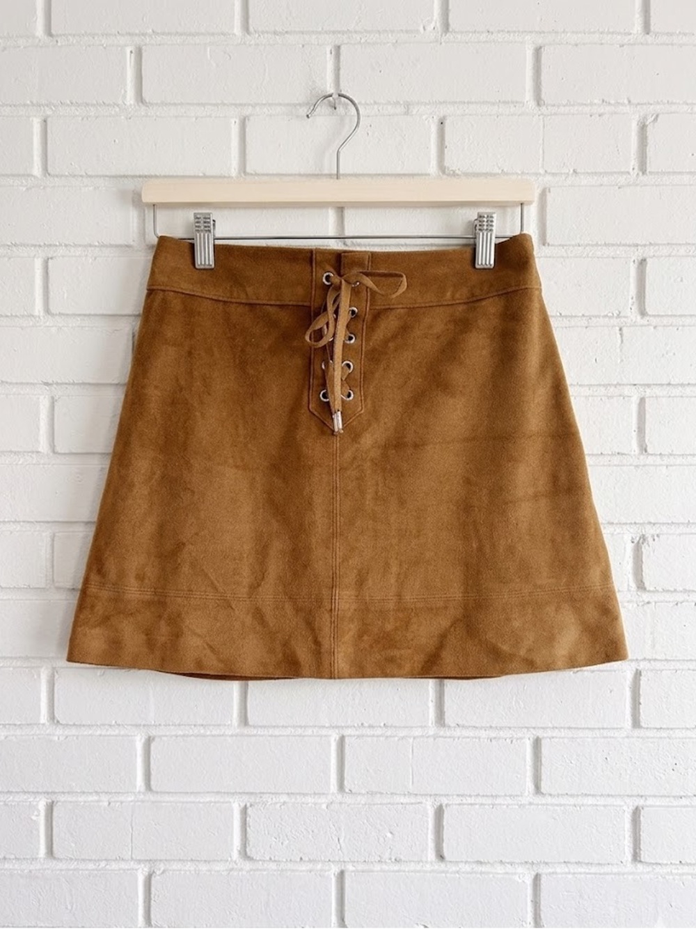 Abercrombie & Fitch Brown Vegan Suede Lace-Up Skirt (Size 2)